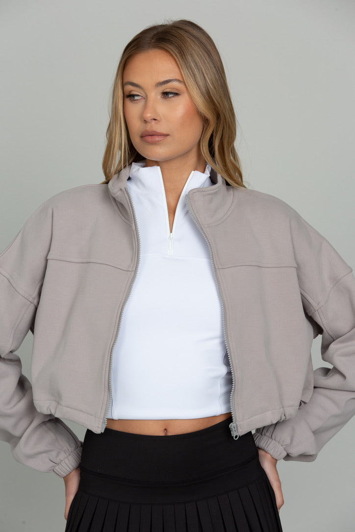 Misty Cinched Zip-Up Jacket