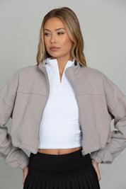Misty Cinched Zip-Up Jacket