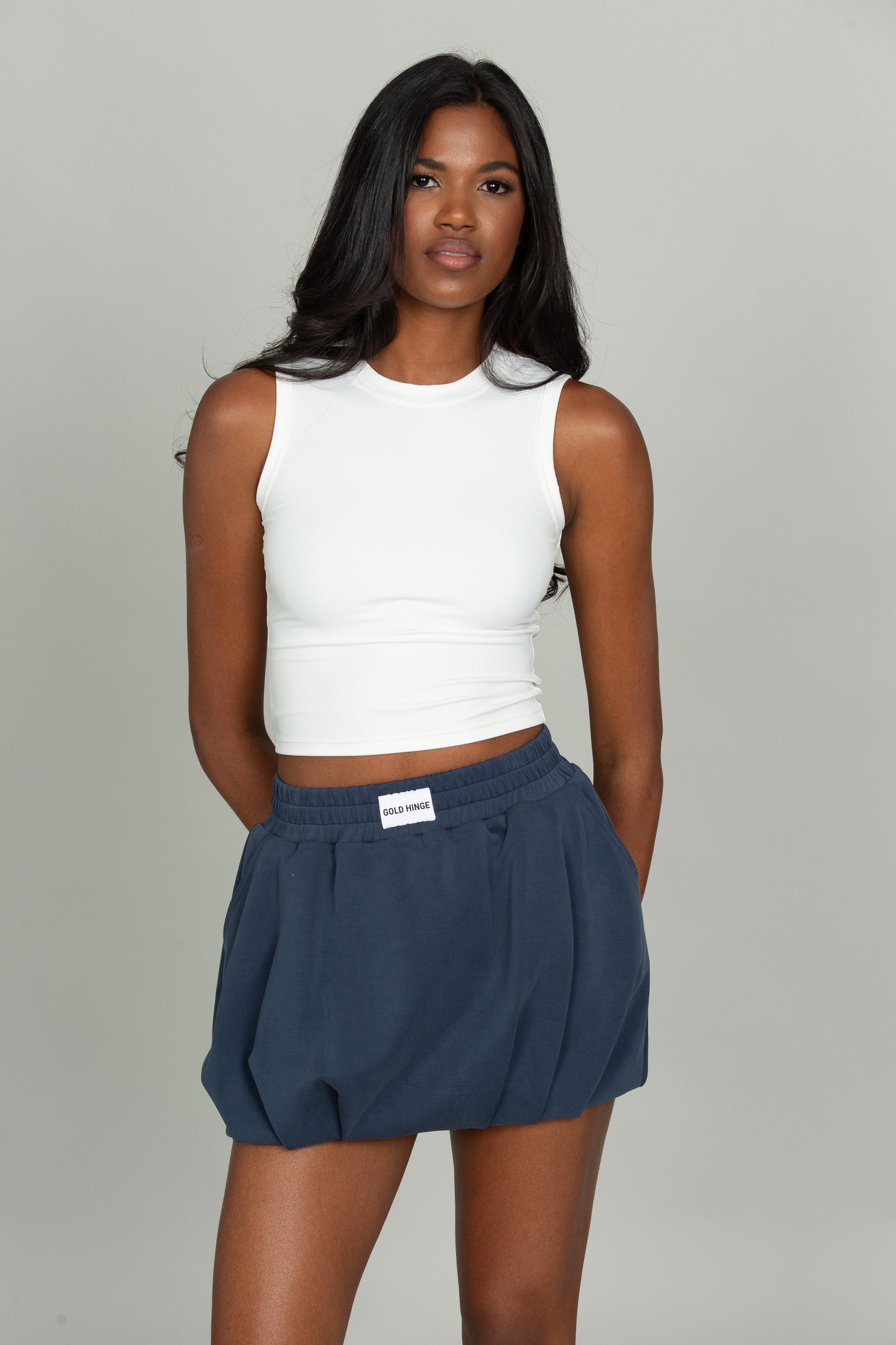 Stone Navy LuxeSoft Bubble Skirt