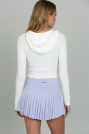 Ivory Ribbed Hoodie Jacket