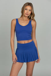 Mediterranean Blue Pleated Tennis Skirt