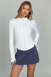 White Side Tie Athletic Jacket