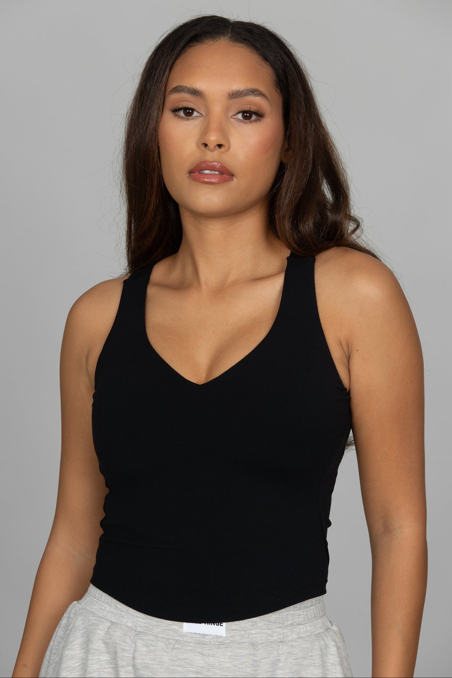 Black Open Back Sweetheart Tank – Gold Hinge