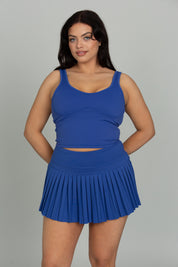 Mediterranean Blue Lined Mid Length Bra Top