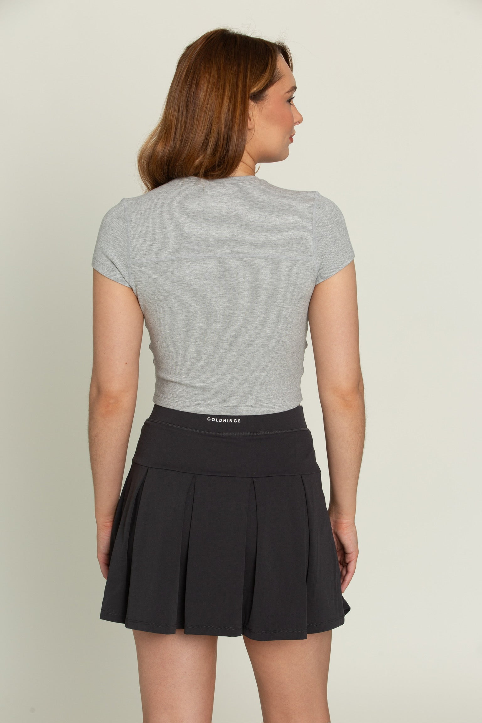 Heather Grey Short Sleeve Ribbed Tee