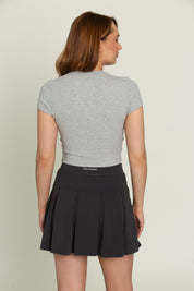 Heather Grey Short Sleeve Ribbed Tee