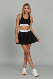 Black Sport Pleated Tennis Skirt