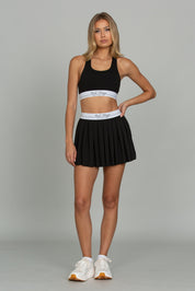 Black Sport Pleated Tennis Skirt