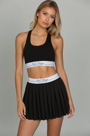 Black Sport Pleated Tennis Skirt