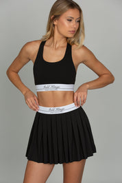 Black Sport Pleated Tennis Skirt