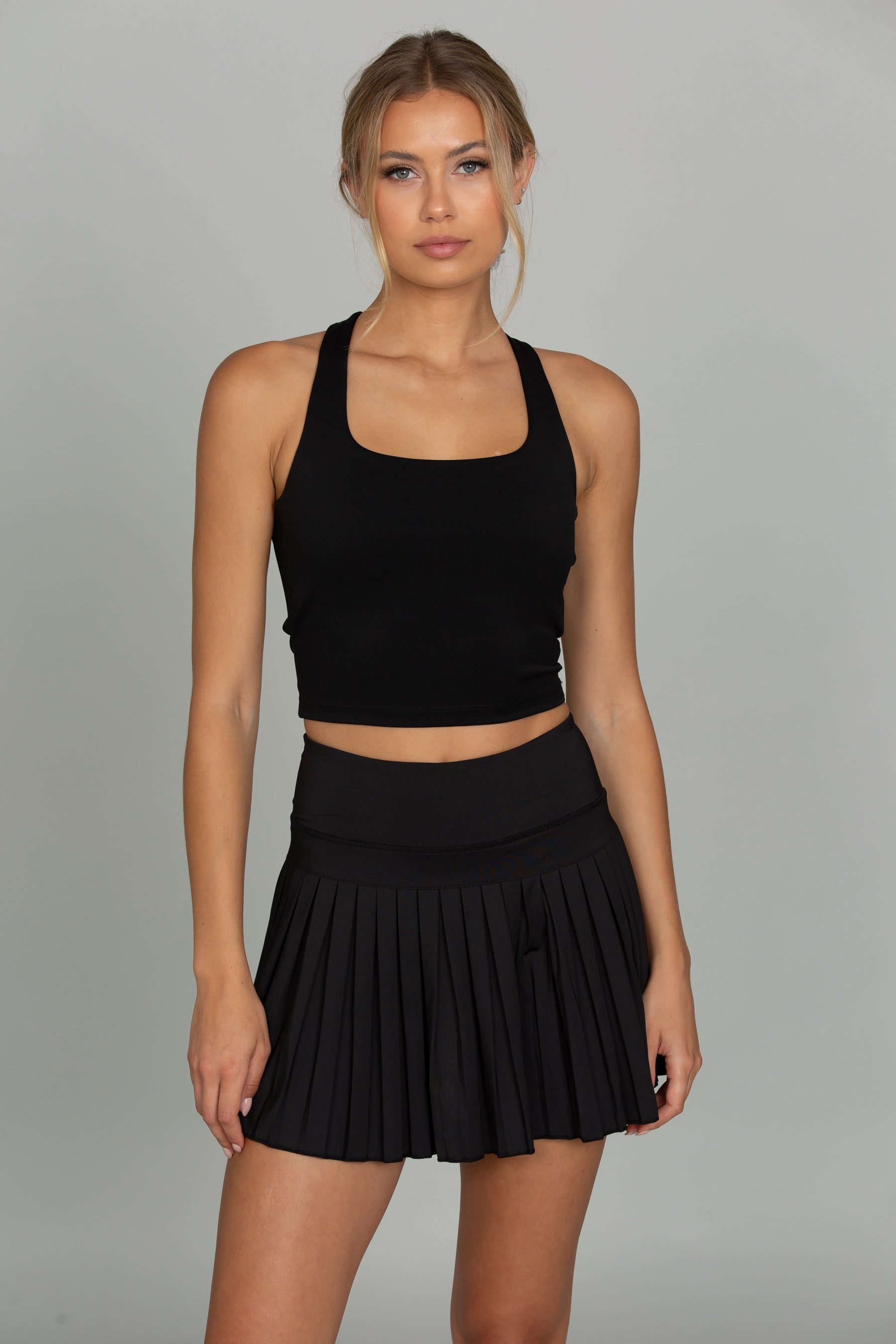 15" Black Pleated Tennis Skirt
