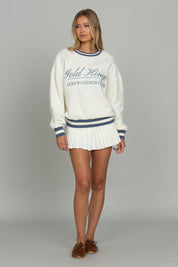 Cannoli Cream Pleated Tennis Skirt