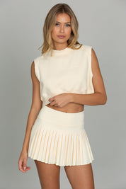 Butter Yellow Pleated Tennis Skirt
