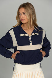 Vintage Navy AirGlyde Cropped Windbreaker
