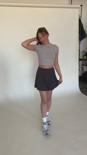 Heather Grey Short Sleeve Ribbed Tee