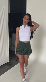 Forest Green Pleated Tennis Skirt