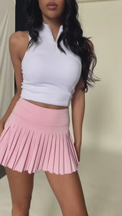 Almond Blossom Pleated Tennis Skirt