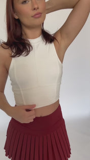 White Sleeveless Crop Top