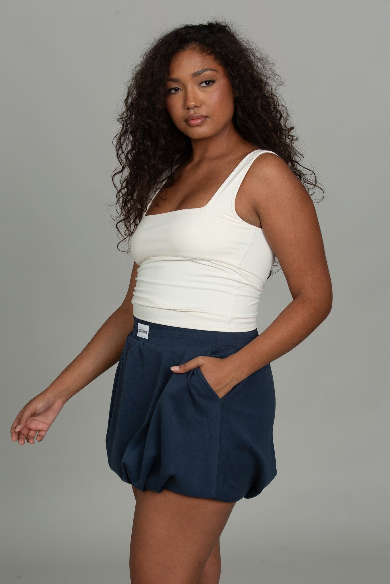Stone Navy LuxeSoft Bubble Skirt