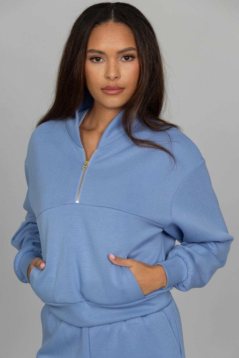 Periwinkle LuxeSoft Lounge Quarter Zip