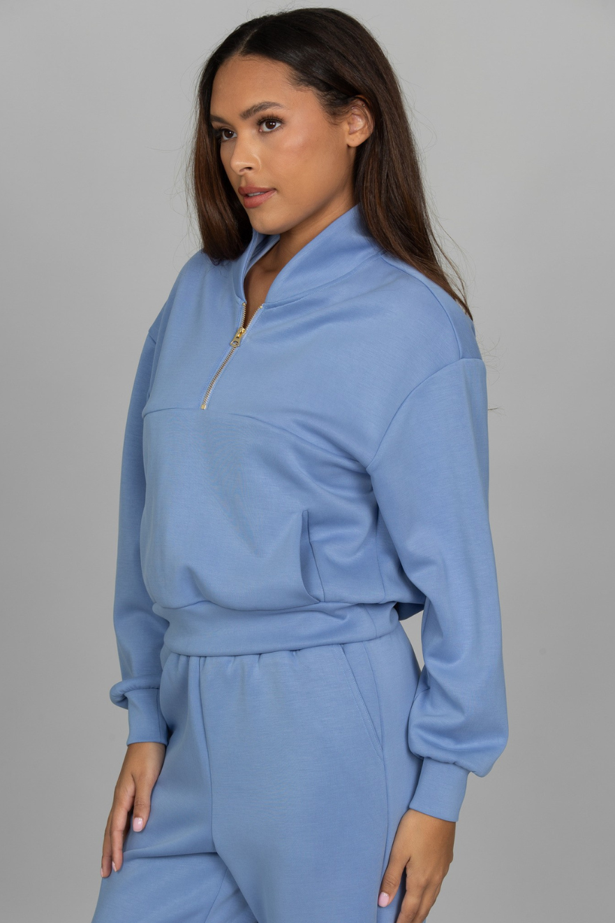 Periwinkle LuxeSoft Lounge Quarter Zip