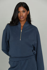 Stone Navy LuxeSoft Lounge Quarter Zip