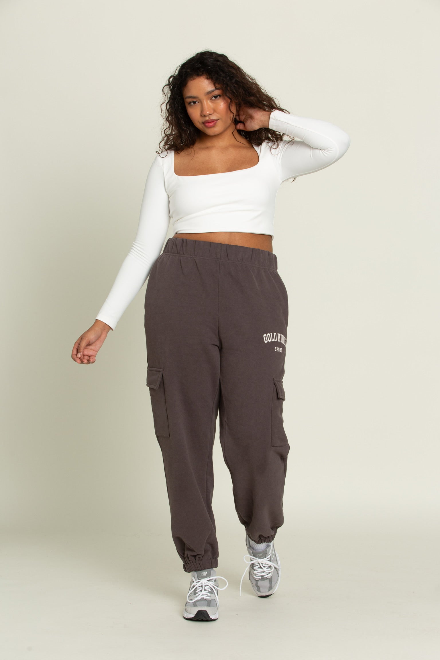 Charcoal Cargo Jogger Sweatpants