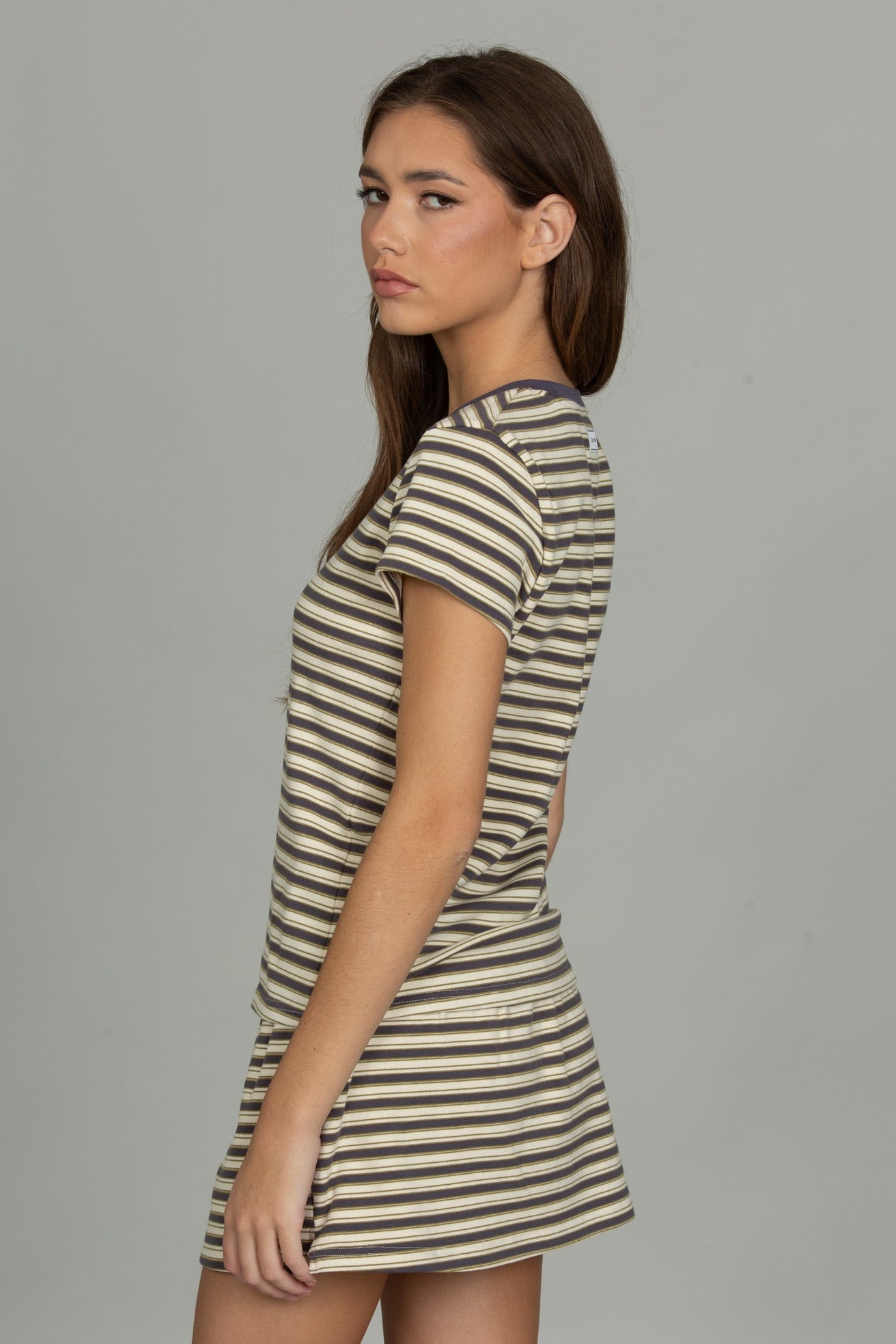 Rize Cotton Striped Skirt