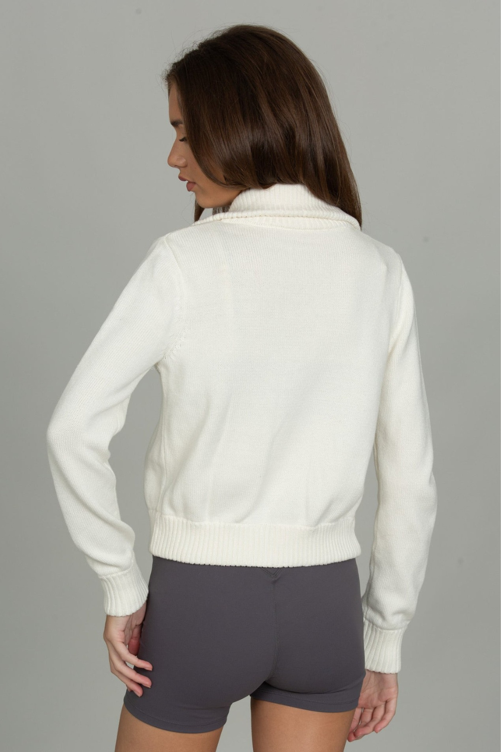 Ivory Knit Full-Zip Sweater [Pre-Order]