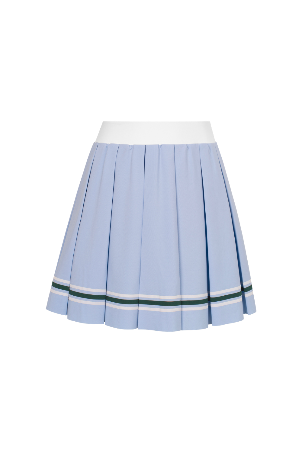 16" Powder Blue Striped Pleated Skirt