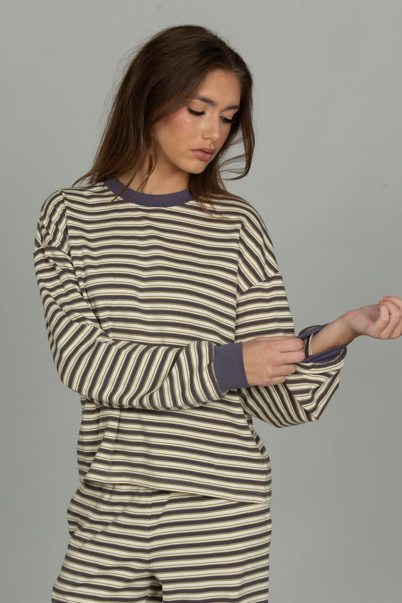 Rize Cotton Striped Long Sleeve Tee