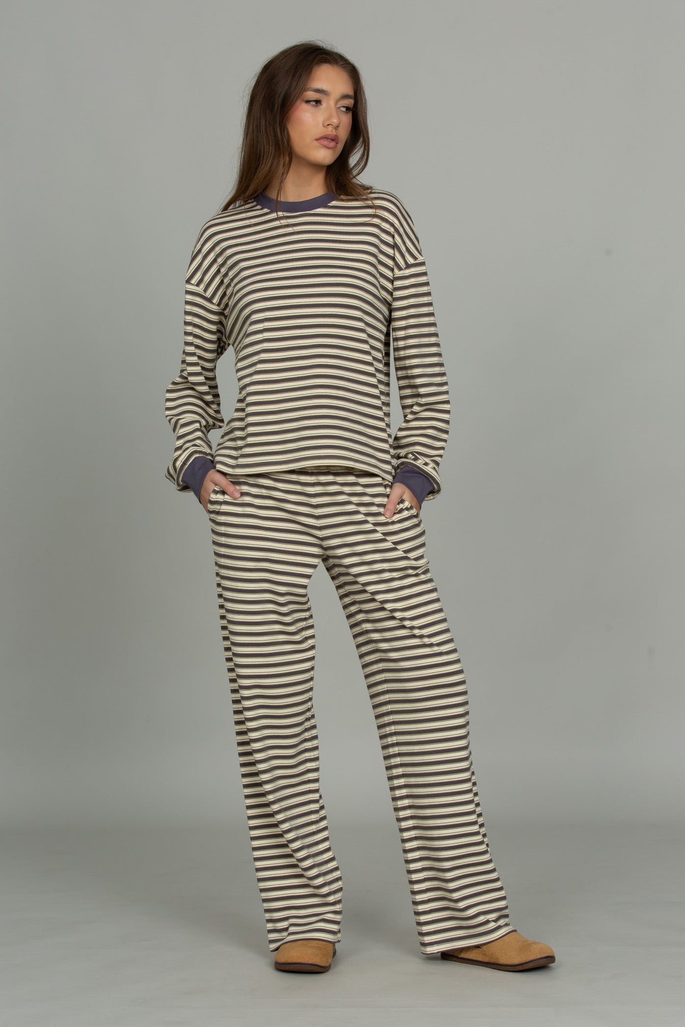 Rize Cotton Striped Long Sleeve Tee