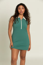 Evergreen Half-Zip Collar Active Dress
