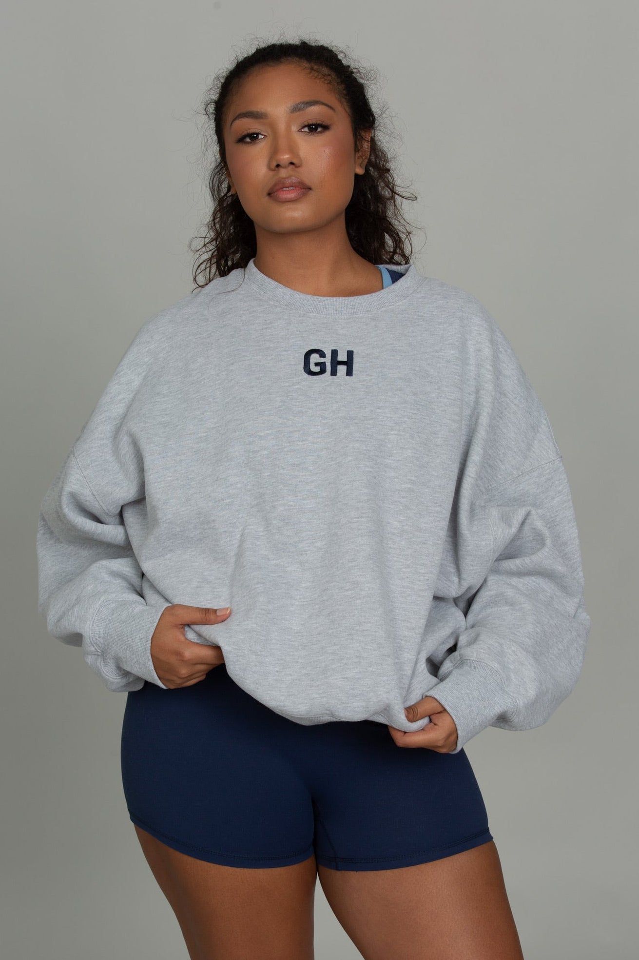 Medium Heather Grey GH Embroidered Sweatshirt