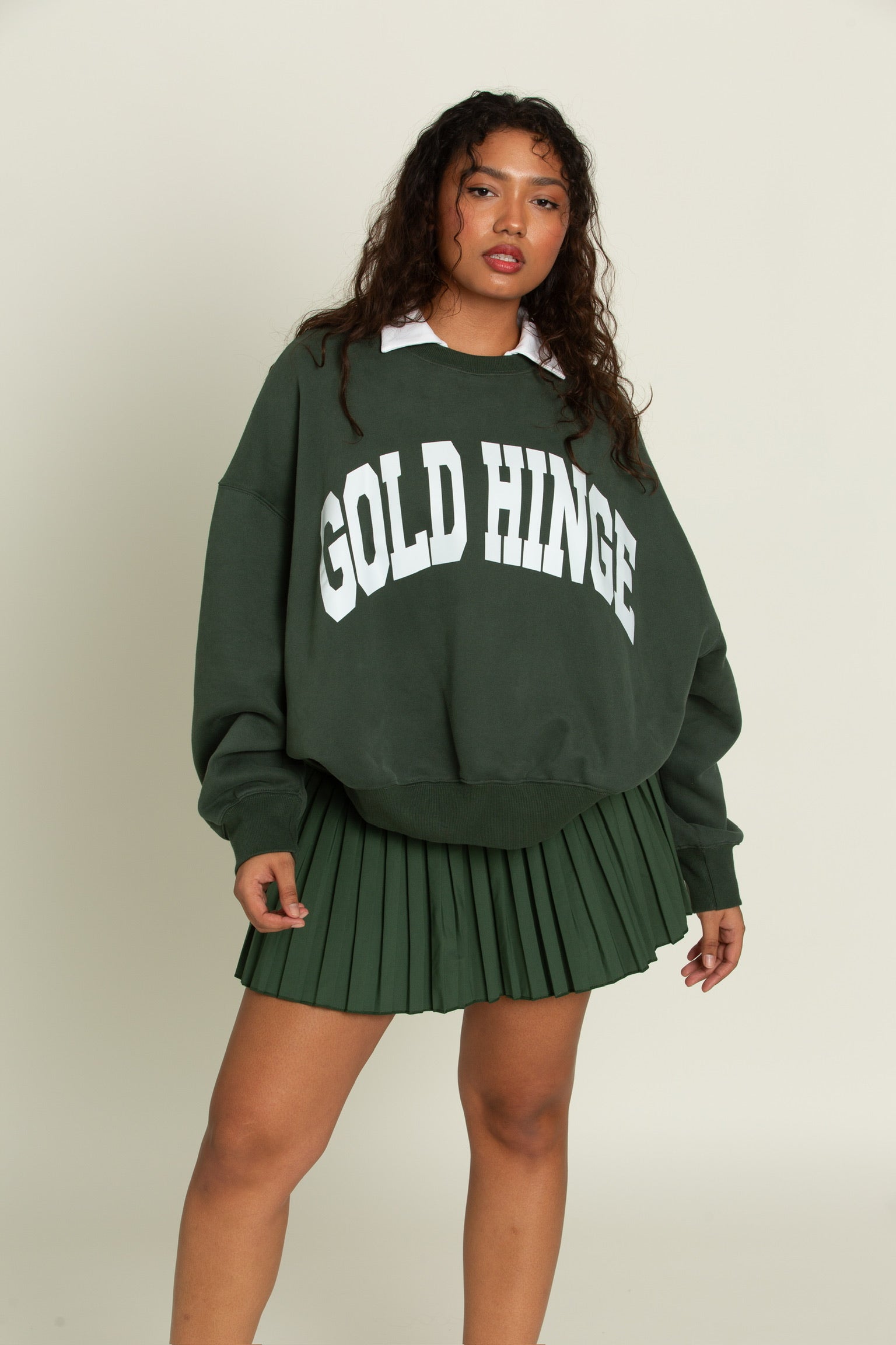 Dark Green GH Wide Arm Sweatshirt – Gold Hinge