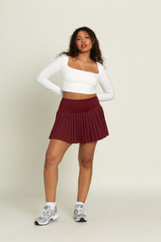 Maroon Pleated Tennis Skirt - 15"
