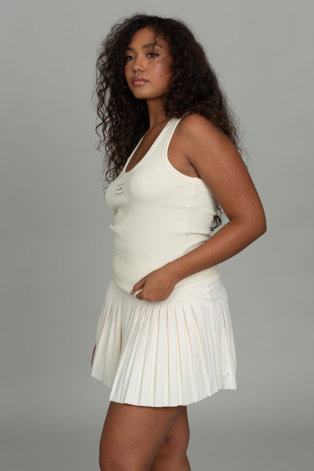 15" Sweet Cream Pleated Tennis Skirt