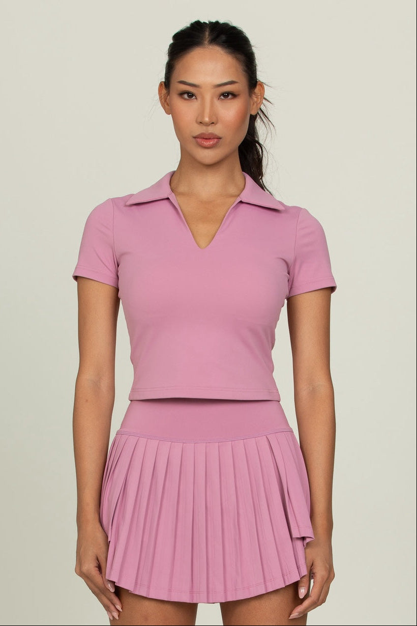 Pale Berry Tiered Pleated Tennis Skirt