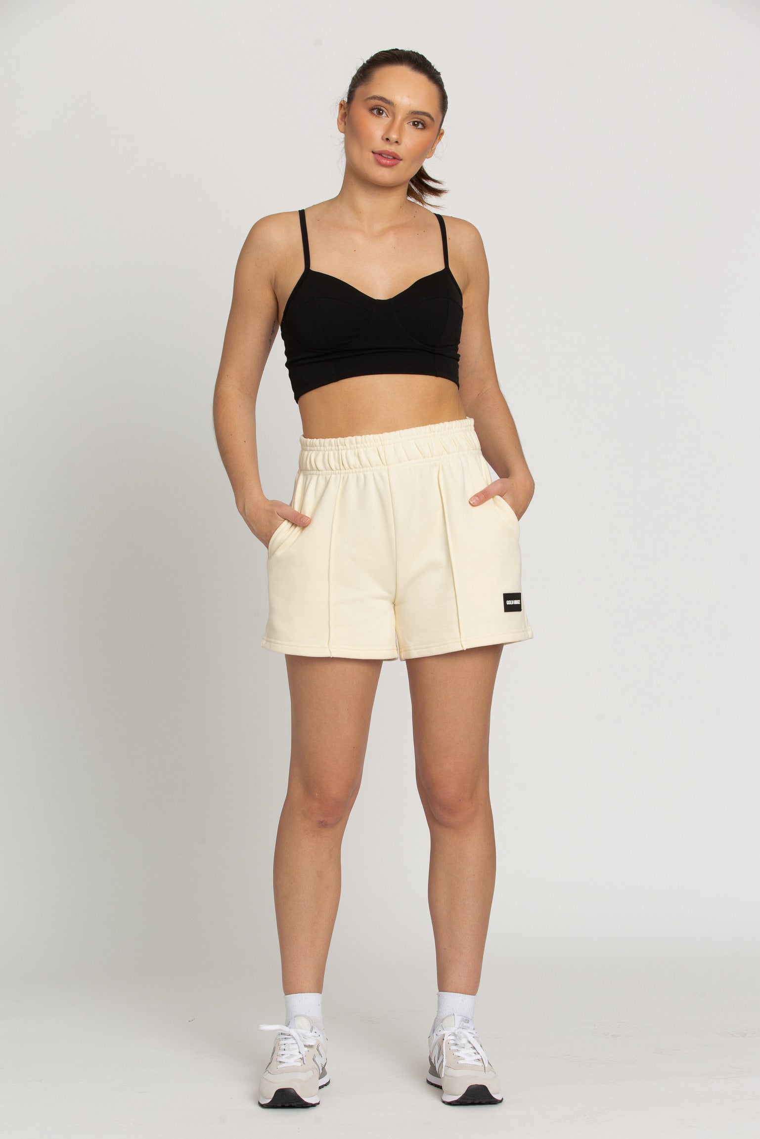 Ivory Seamed Sweat Shorts