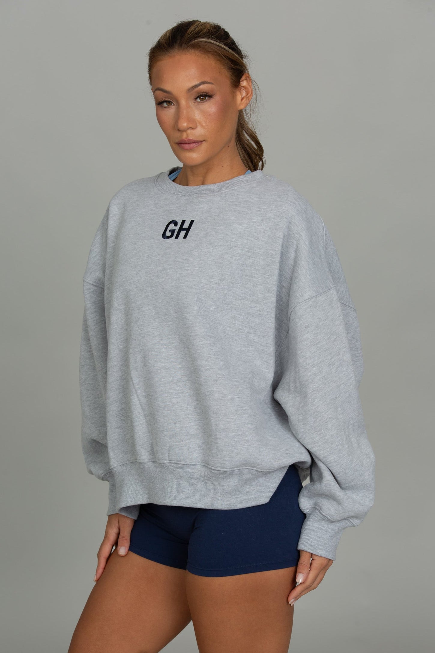 Medium Heather Grey GH Embroidered Sweatshirt