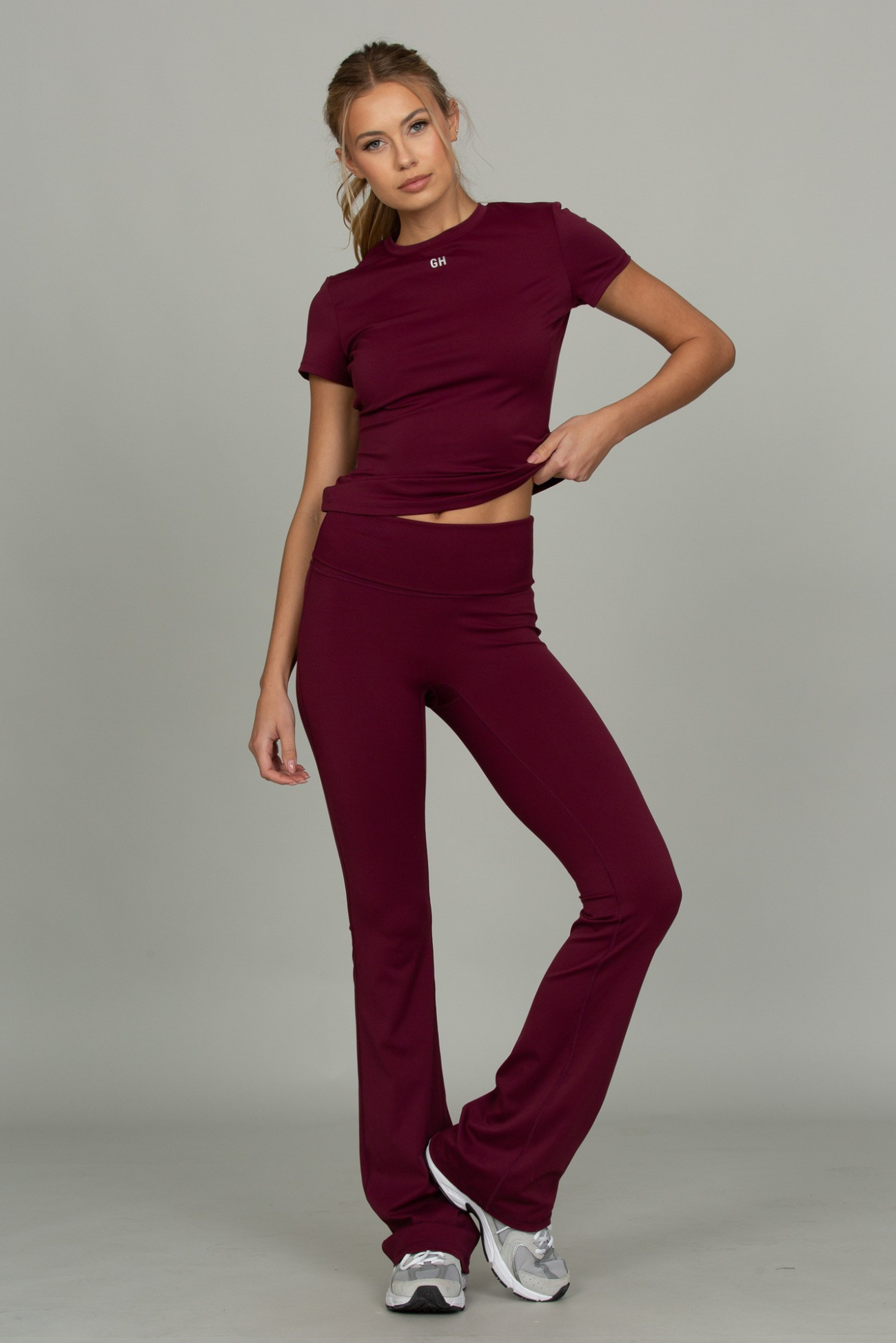 Merlot Essential Foldover Flare Pant