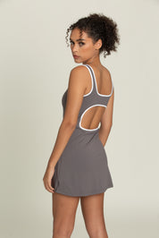 Charcoal Open Back Active Dress