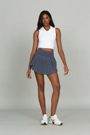 Ivory V-Neck Sleeveless Polo Top