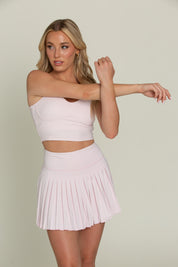 15" Pearl Pink Pleated Tennis Skirt