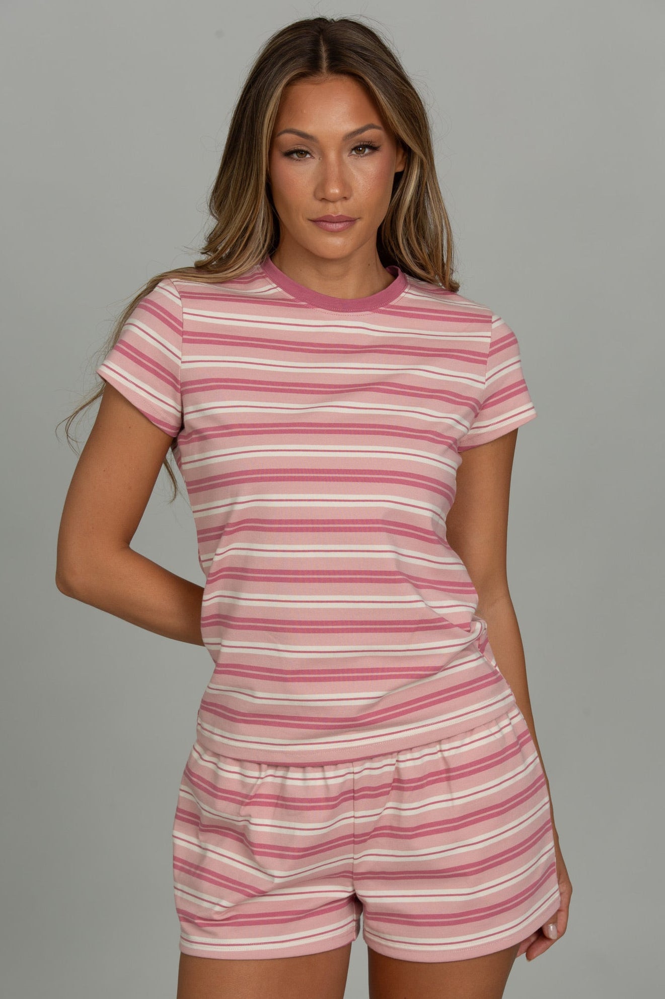 Ribbon Cotton Striped Tee