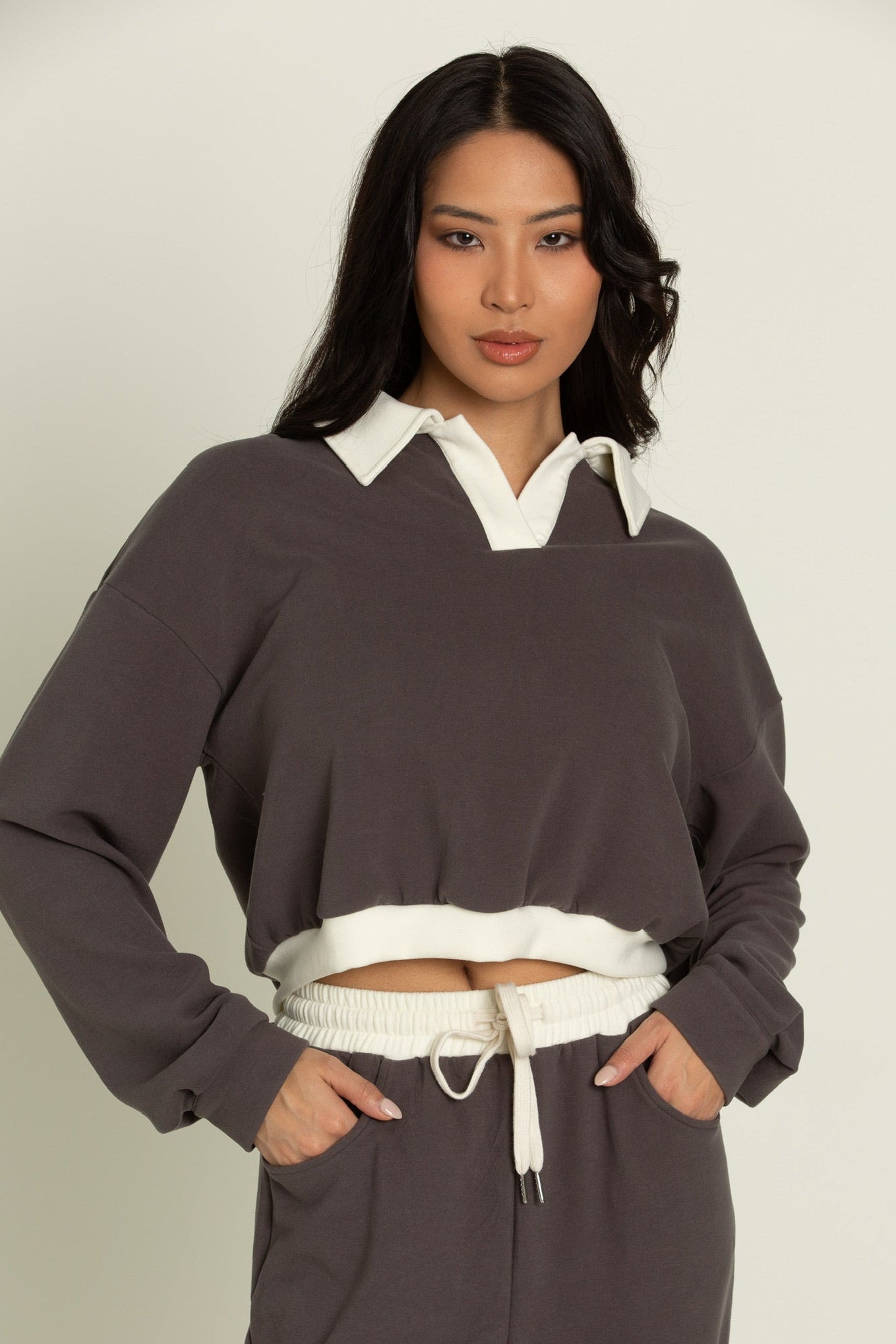 Charcoal Pullover Top