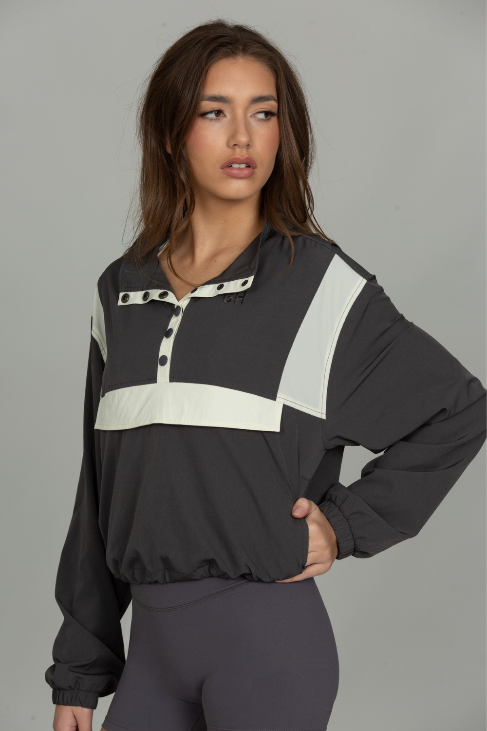 Steel Grey AirGlyde Cropped Windbreaker