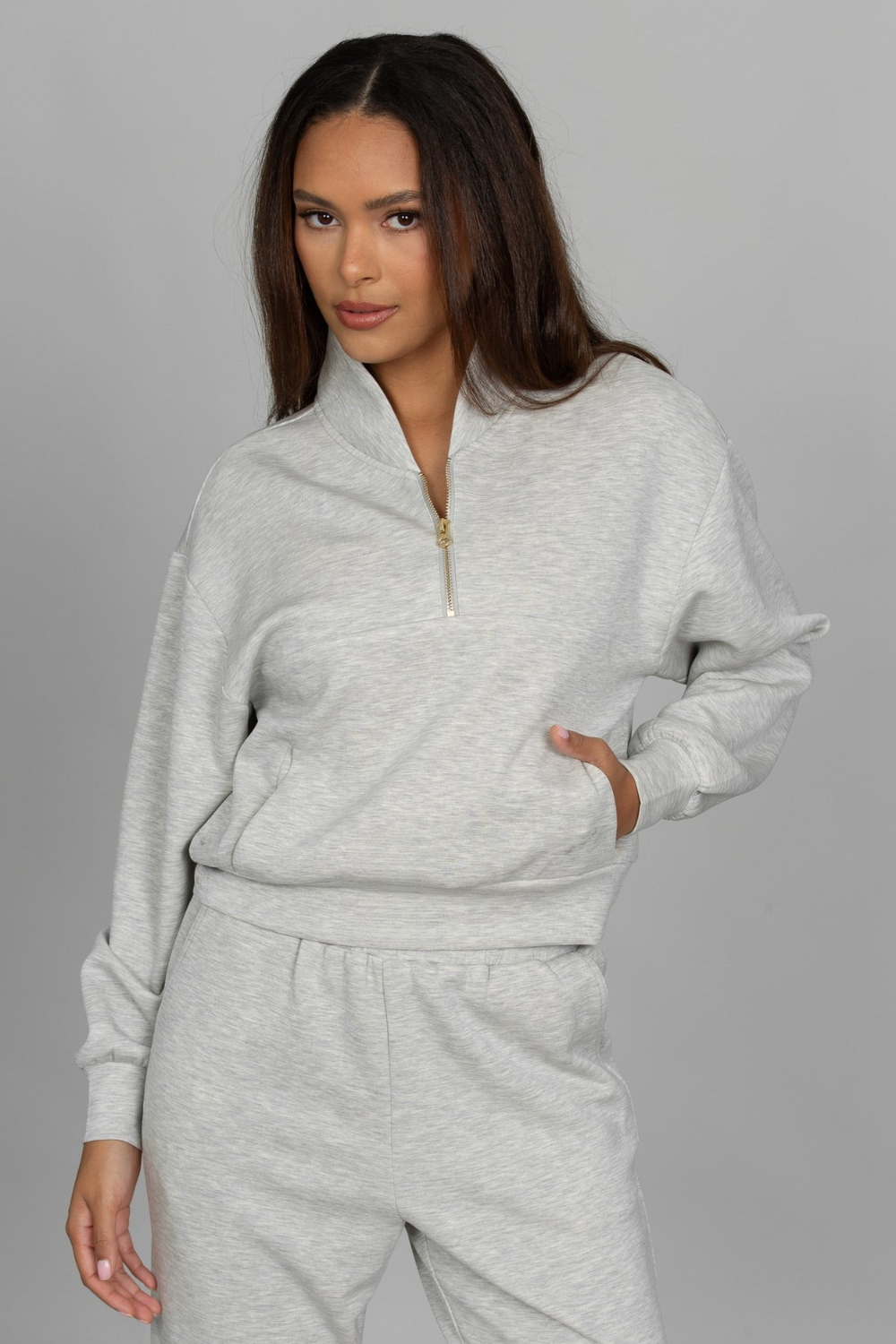 Heather Grey LuxeSoft Lounge Quarter Zip