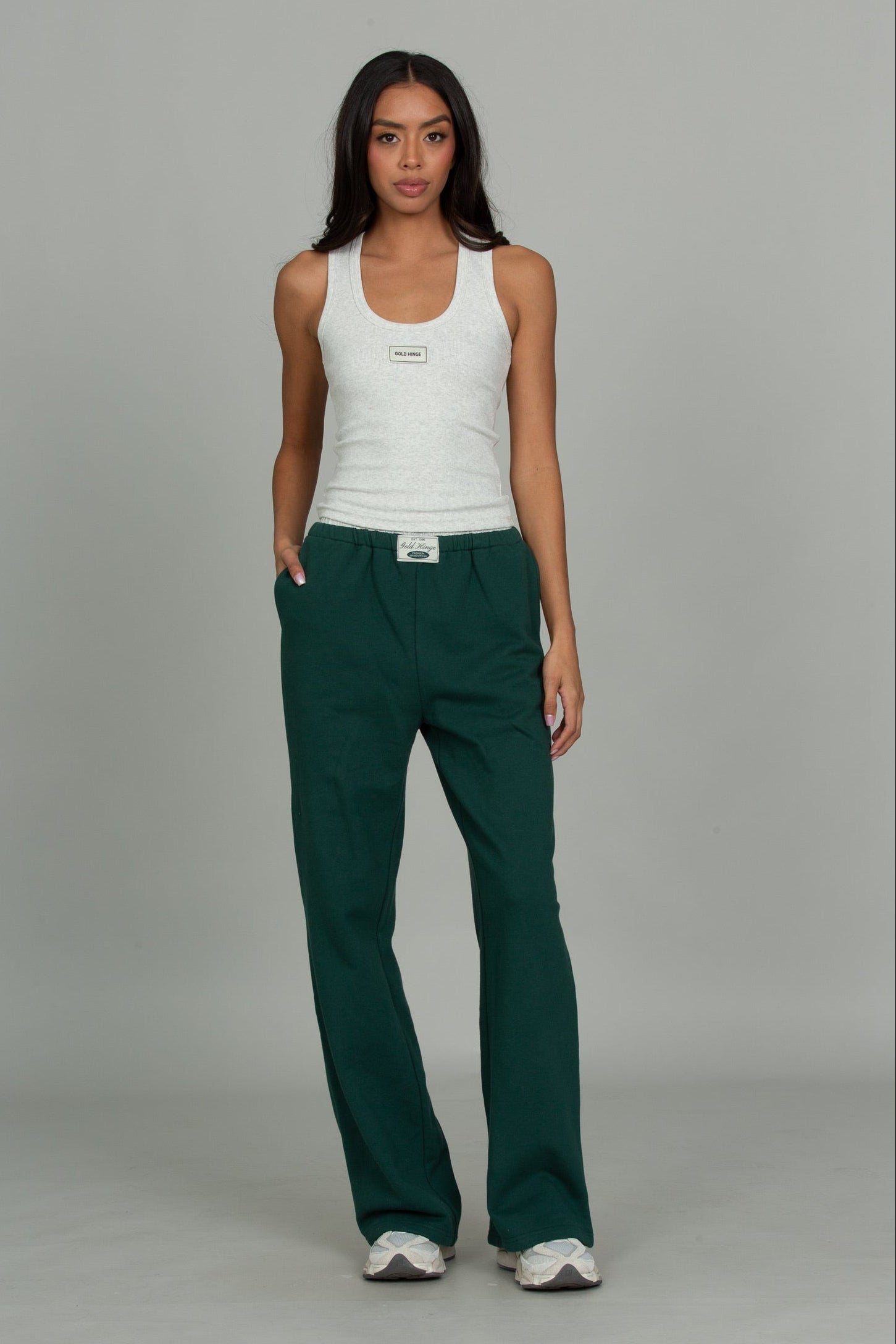 Hunter Green Wide Leg Sweatpant