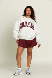 Heather White Maroon GH Wide Arm Sweatshirt